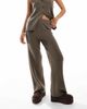 ASOS DESIGN ASOS DESIGN knit wide leg pants in dark taupe - part of a set-Neutral - 2