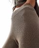 ASOS DESIGN ASOS DESIGN knit wide leg pants in dark taupe - part of a set-Neutral - 3