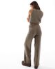 ASOS DESIGN ASOS DESIGN knit wide leg pants in dark taupe - part of a set-Neutral - 4