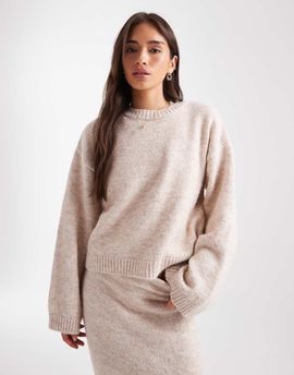 ASOS DESIGN ASOS DESIGN knit wide sleeves wool look sweater - part of a set-White