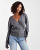 ASOS DESIGN ASOS DESIGN knit wrap cardigan in gray - 1