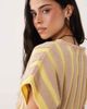 ASOS DESIGN ASOS DESIGN knitted cinched top in brown stripe-Multi - 3
