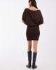 ASOS DESIGN ASOS DESIGN knitted cinched waist mini dress in chocolate brown - 2