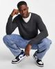 ASOS DESIGN ASOS DESIGN knitted cotton v-neck sweater in charcoal-Gray - 2