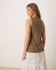 ASOS DESIGN ASOS DESIGN knitted crew neck structured vest with gold buttons in mocha-Brown - 3