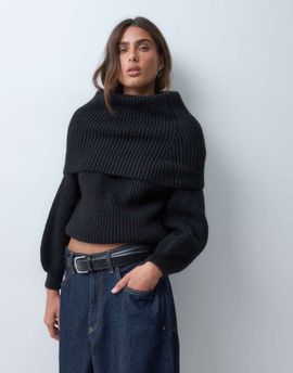 ASOS DESIGN ASOS DESIGN knitted extreme slouchy hood sweater in black