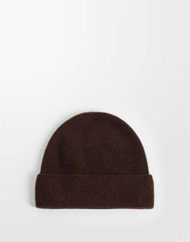 ASOS DESIGN ASOS DESIGN knitted fine gauge wool beanie in chocolate-Brown