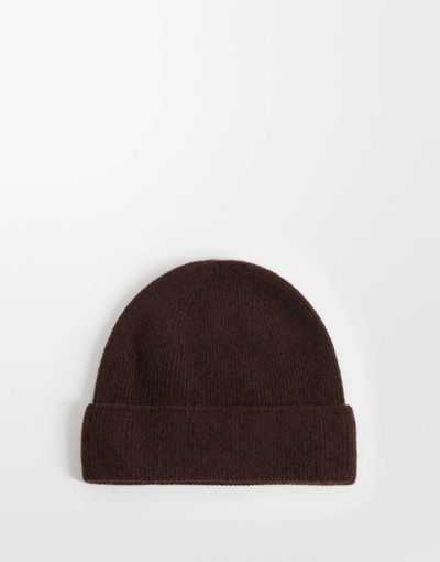 ASOS DESIGN ASOS DESIGN knitted fine gauge wool beanie in chocolate-Brown