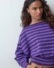 ASOS DESIGN ASOS DESIGN knitted off-the-shoulder sweater in lilac stripe-PURPLE - 1