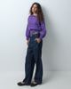ASOS DESIGN ASOS DESIGN knitted off-the-shoulder sweater in lilac stripe-PURPLE - 2