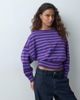 ASOS DESIGN ASOS DESIGN knitted off-the-shoulder sweater in lilac stripe-PURPLE - 3