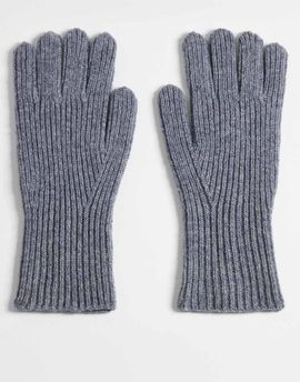 ASOS DESIGN ASOS DESIGN knitted ribbed gloves in gray