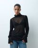 ASOS DESIGN ASOS DESIGN knitted semi-sheer pointelle knit sweater in black - 1