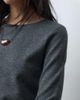 ASOS DESIGN ASOS DESIGN knitted slash neck long sleeve fine gauge top in charcoal-Gray - 3