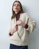 ASOS DESIGN ASOS DESIGN knitted slouchy shawl sweater in oat-NEUTRAL - 1