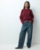 ASOS DESIGN ASOS DESIGN knitted sweater with raglan detail in cabarnet-RED - 2