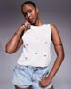 ASOS DESIGN ASOS DESIGN knitted tank top with gold shell charms in ecru-White - 1