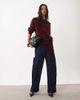 ASOS DESIGN ASOS DESIGN knitted tie-side sweater in burgundy-RED - 2