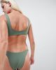 ASOS DESIGN ASOS DESIGN knot minimal high leg hipster bikini bottom in khaki-Green - 2