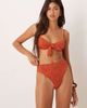 ASOS DESIGN ASOS DESIGN Kyle broderie Azores high leg high waist bikini bottom in rust-Orange - 1