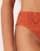 ASOS DESIGN ASOS DESIGN Kyle broderie Azores high leg high waist bikini bottom in rust-Orange - 4