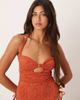 ASOS DESIGN ASOS DESIGN Kyle broderie cut out swimsuit in rust-Orange - 3