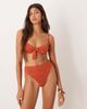 ASOS DESIGN ASOS DESIGN Kyle broderie Sao Paolo underwired bikini top in rust-Orange - 3
