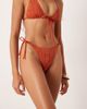 ASOS DESIGN ASOS DESIGN Kyle broderie tie side ruched bum bikini bottom in rust-Orange - 3