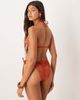 ASOS DESIGN ASOS DESIGN Kyle broderie tie side ruched bum bikini bottom in rust-Orange - 4