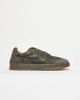 ASOS DESIGN ASOS DESIGN lace-up sneakers in khaki leather with suede panels and gum sole-Green - 1