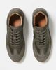 ASOS DESIGN ASOS DESIGN lace-up sneakers in khaki leather with suede panels and gum sole-Green - 3