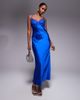 ASOS DESIGN ASOS DESIGN lace bust cup satin maxi dress with cut out back in cobalt blue - 1