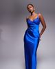 ASOS DESIGN ASOS DESIGN lace bust cup satin maxi dress with cut out back in cobalt blue - 3