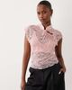 ASOS DESIGN ASOS DESIGN lace collared top with skinny ties in dusty pink - 1