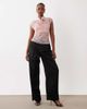ASOS DESIGN ASOS DESIGN lace collared top with skinny ties in dusty pink - 2