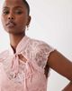 ASOS DESIGN ASOS DESIGN lace collared top with skinny ties in dusty pink - 3