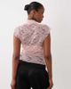 ASOS DESIGN ASOS DESIGN lace collared top with skinny ties in dusty pink - 4