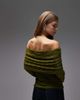 ASOS DESIGN ASOS DESIGN lace fold-over off-shoulder top in green - 4