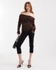 ASOS DESIGN ASOS DESIGN lace fold over off the shoulder top in chocolate-Red - 1