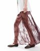 ASOS DESIGN ASOS DESIGN lace godet maxi skirt in burgundy-Red - 2