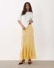 ASOS DESIGN ASOS DESIGN lace hem fishtail maxi skirt in buttermilk-Yellow - 1