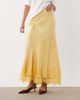 ASOS DESIGN ASOS DESIGN lace hem fishtail maxi skirt in buttermilk-Yellow - 2