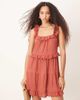 ASOS DESIGN ASOS DESIGN lace insert ruffle tiered swing mini dress in rust-No color - 1