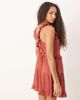 ASOS DESIGN ASOS DESIGN lace insert ruffle tiered swing mini dress in rust-No color - 4