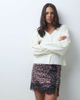 ASOS DESIGN ASOS DESIGN lace insert satin mini skirt in fawn print-Brown - 2