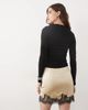 ASOS DESIGN ASOS DESIGN lace insert satin mini skirt in oyster with black lace-MULTI - 4
