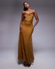 ASOS DESIGN ASOS DESIGN lace maxi dress with asymmetric strapping in bronze-Brown - 1