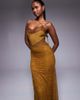ASOS DESIGN ASOS DESIGN lace maxi dress with asymmetric strapping in bronze-Brown - 3