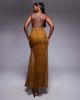 ASOS DESIGN ASOS DESIGN lace maxi dress with asymmetric strapping in bronze-Brown - 4
