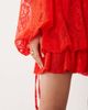 ASOS DESIGN ASOS DESIGN lace mini dress with blouson sleeve and hem detail in red - 4